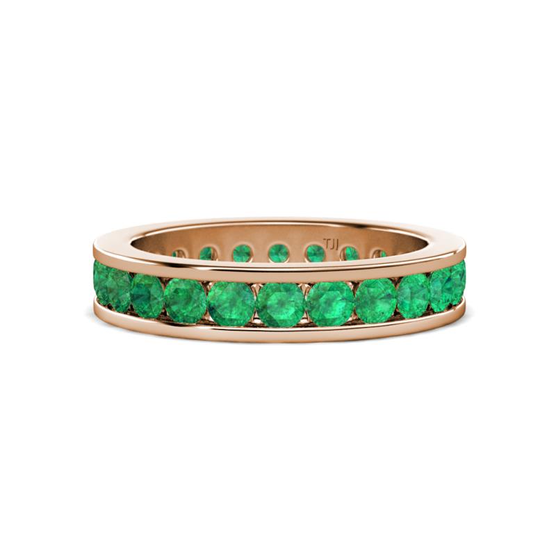 Celina 3.00 mm Round Emerald Eternity Band 