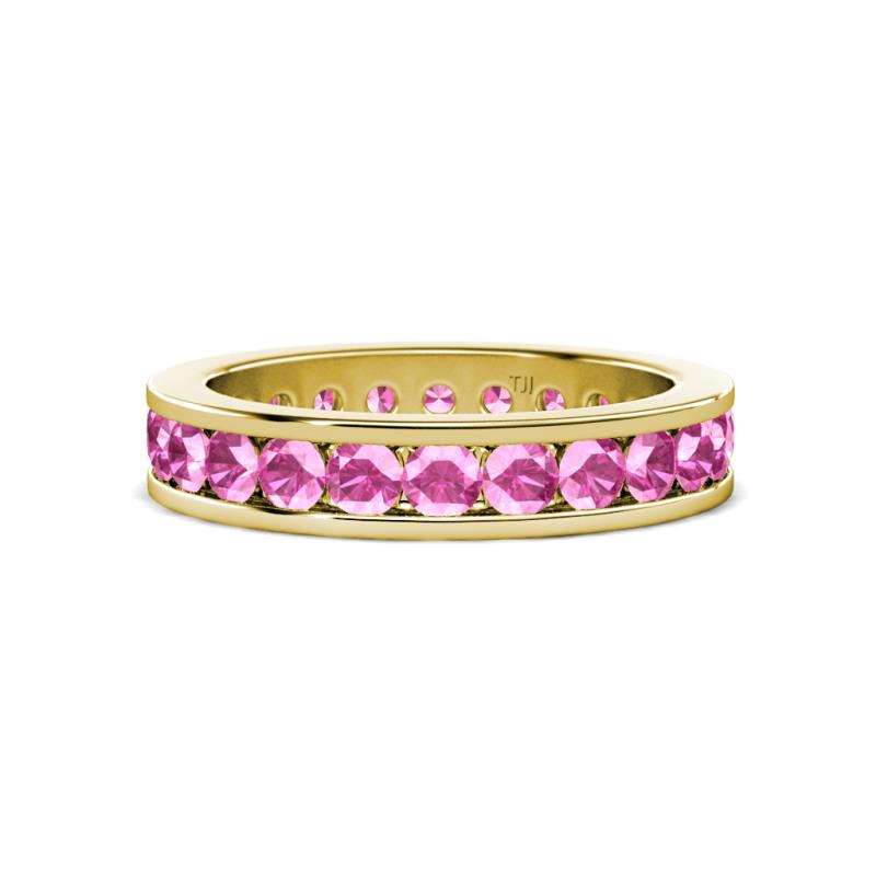 Celina 3.00 mm Round Pink Sapphire Eternity Band 