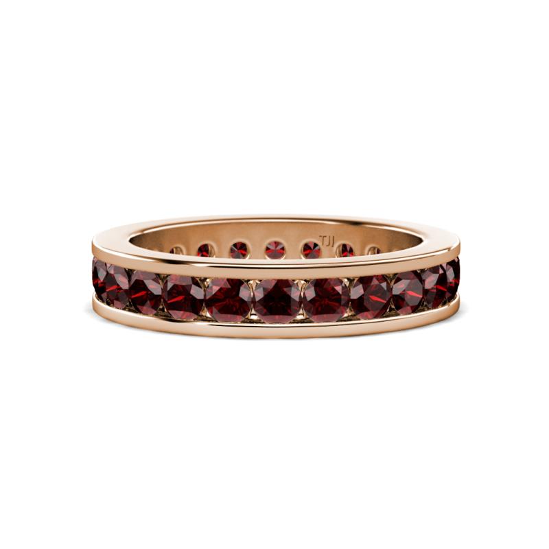 Celina 3.00 mm Round Red Garnet Eternity Band 