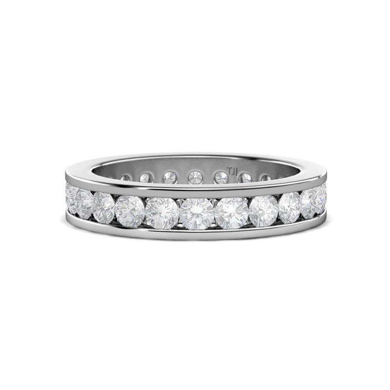 Celina 3.00 mm Round White Sapphire Eternity Band 