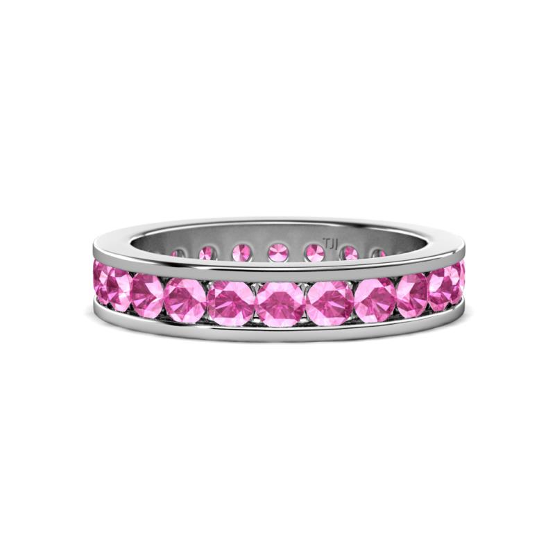 Celina 3.00 mm Round Pink Sapphire Eternity Band 