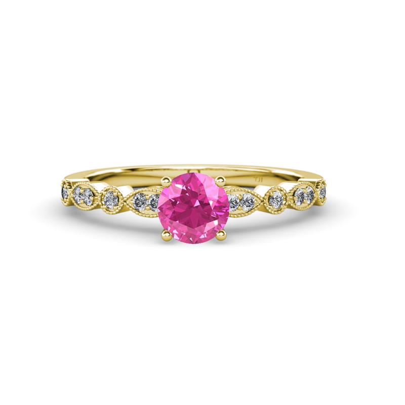 Renea 0.87 ctw Pink Sapphire (5.80 mm) with accented Diamonds Engagement Ring 