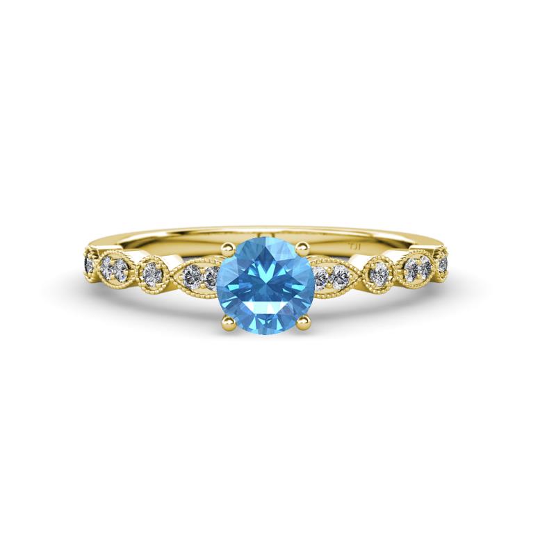 Renea 0.90 ctw Blue Topaz (5.80 mm) with accented Diamonds Engagement Ring 