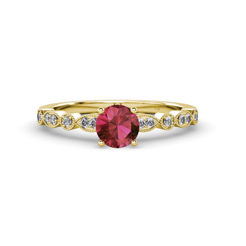 Renea 0.87 ctw Rhodolite Garnet (5.80 mm) with accented Diamonds Engagement Ring 
