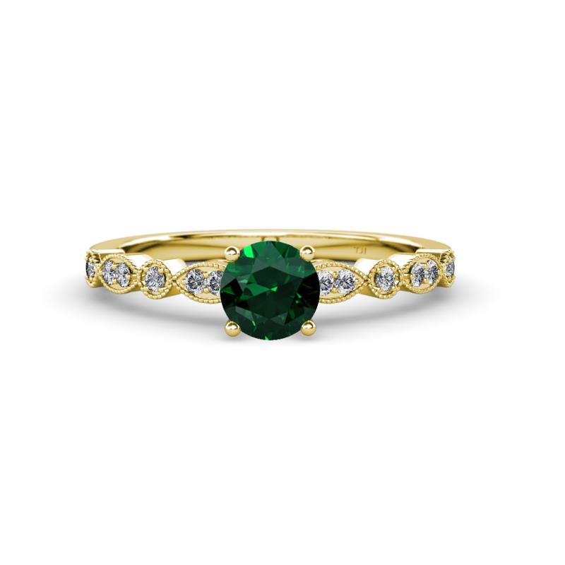 Renea 0.82 ctw Emerald (5.80 mm) with accented Diamonds Engagement Ring 