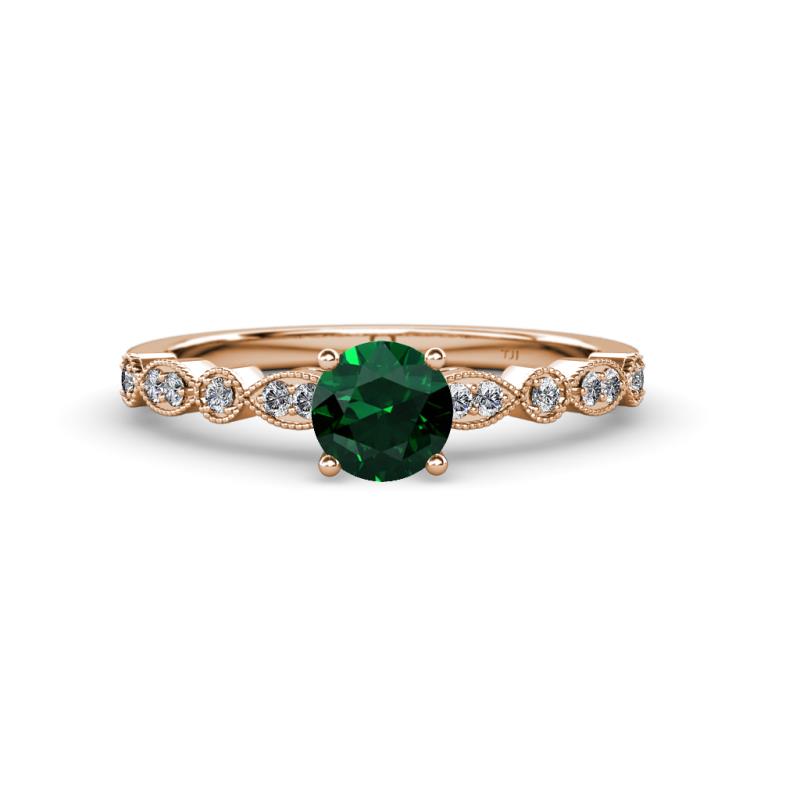 Renea 0.82 ctw Emerald (5.80 mm) with accented Diamonds Engagement Ring 