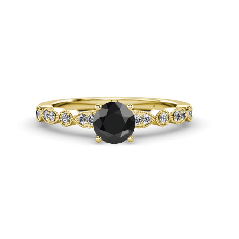 Renea 1.05 ctw Black Diamond (5.80 mm) with accented Diamonds Engagement Ring 