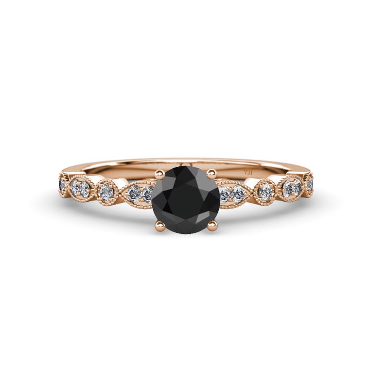 Renea 1.05 ctw Black Diamond (5.80 mm) with accented Diamonds Engagement Ring 