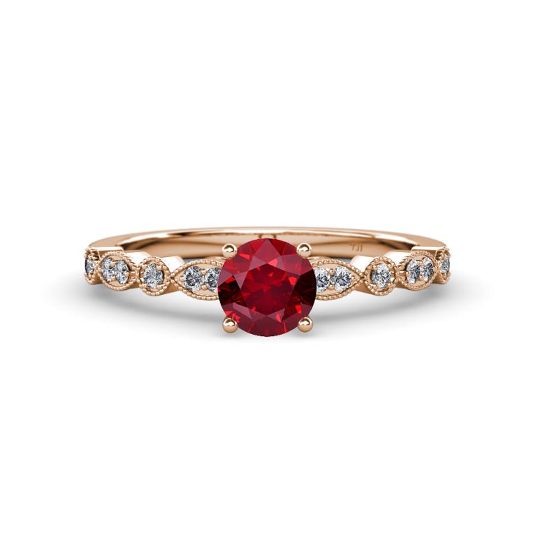 Renea 0.87 ctw Ruby (5.80 mm) with accented Diamonds Engagement Ring 