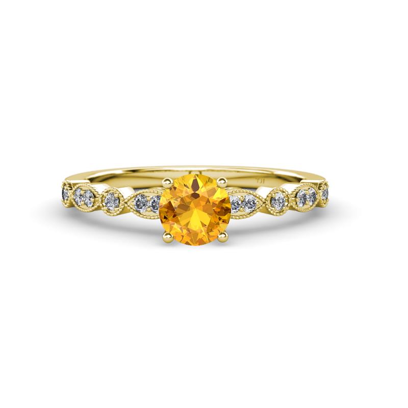 Renea 0.82 ctw Citrine (5.80 mm) with accented Diamonds Engagement Ring 
