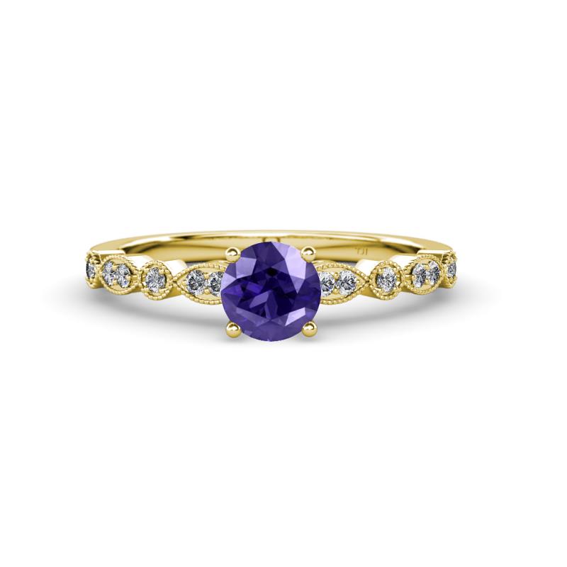 Renea 0.82 ctw Iolite (5.80 mm) with accented Diamonds Engagement Ring 