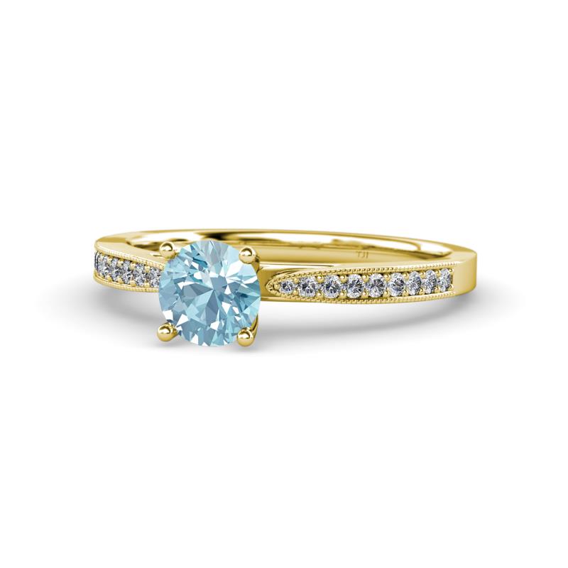 Aleen Aquamarine and Diamond Engagement Ring 