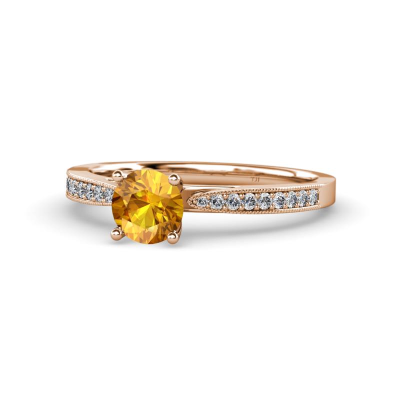 Aleen Citrine and Diamond Engagement Ring 