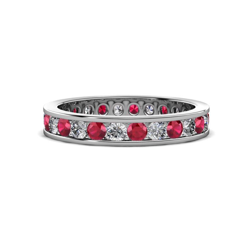 Celina 2.70 mm Round Ruby and Diamond Eternity Band 