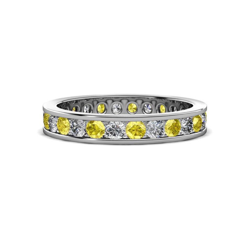 Celina 2.70 mm Round Yellow Sapphire and Diamond Eternity Band 