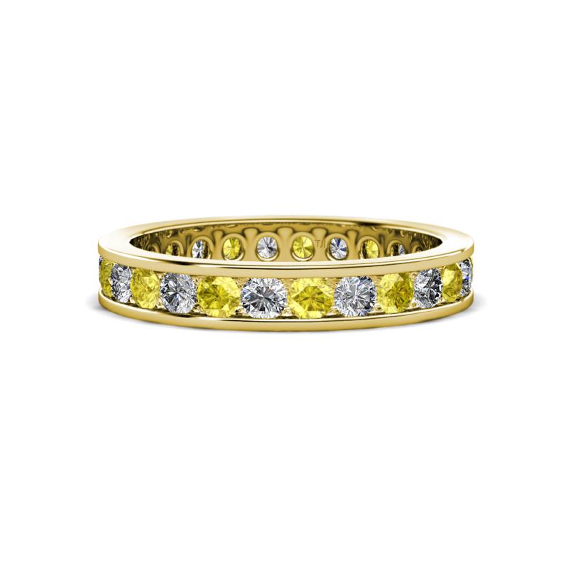 Celina 2.70 mm Round Yellow Sapphire and Diamond Eternity Band 