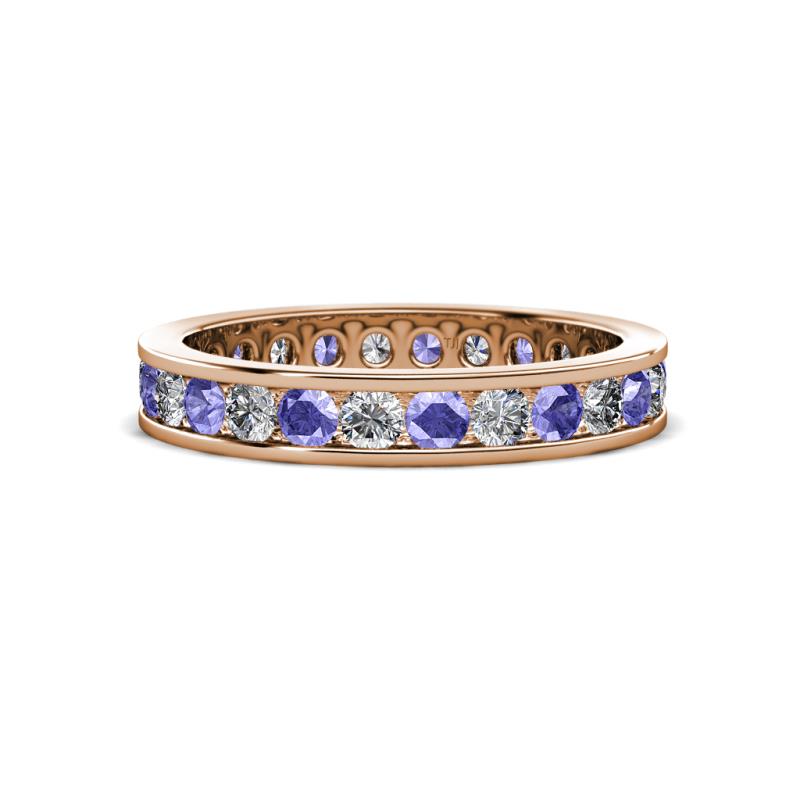 Celina 2.70 mm Round Tanzanite and Diamond Eternity Band 