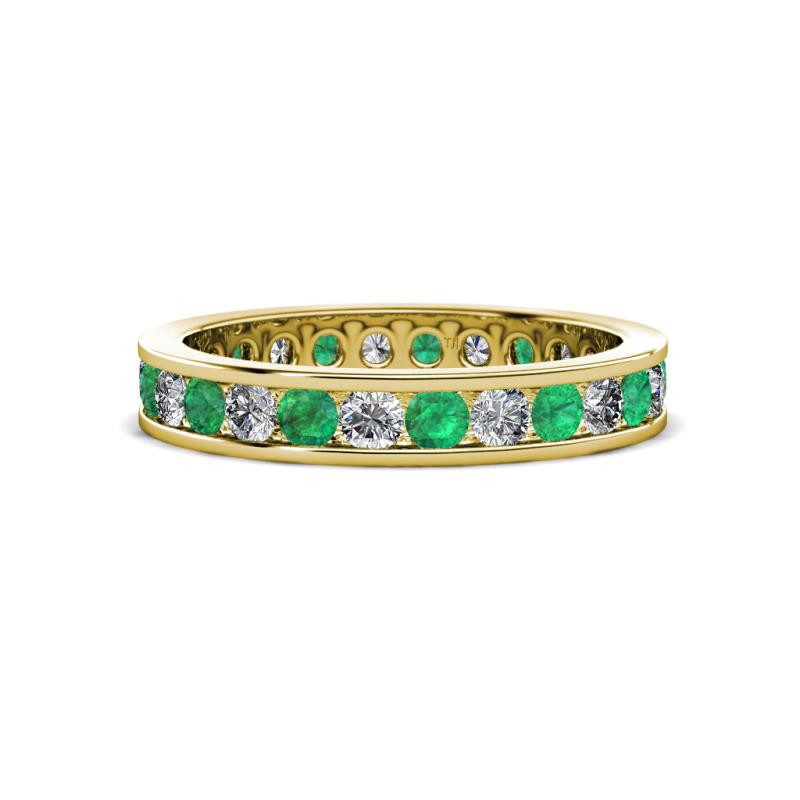 Celina 2.70 mm Round Emerald and Diamond Eternity Band 