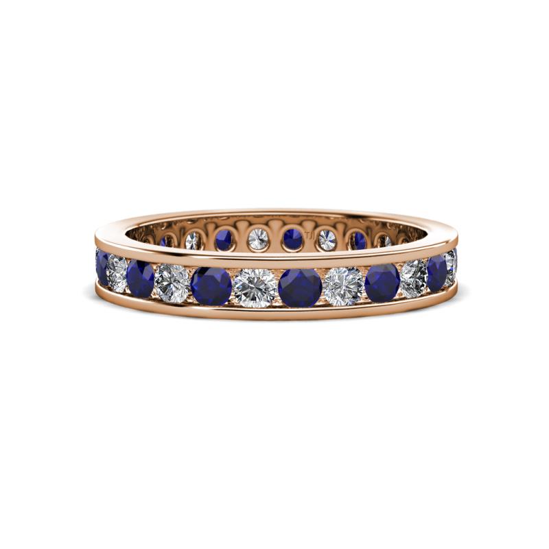 Celina 2.70 mm Round Blue Sapphire and Diamond Eternity Band 