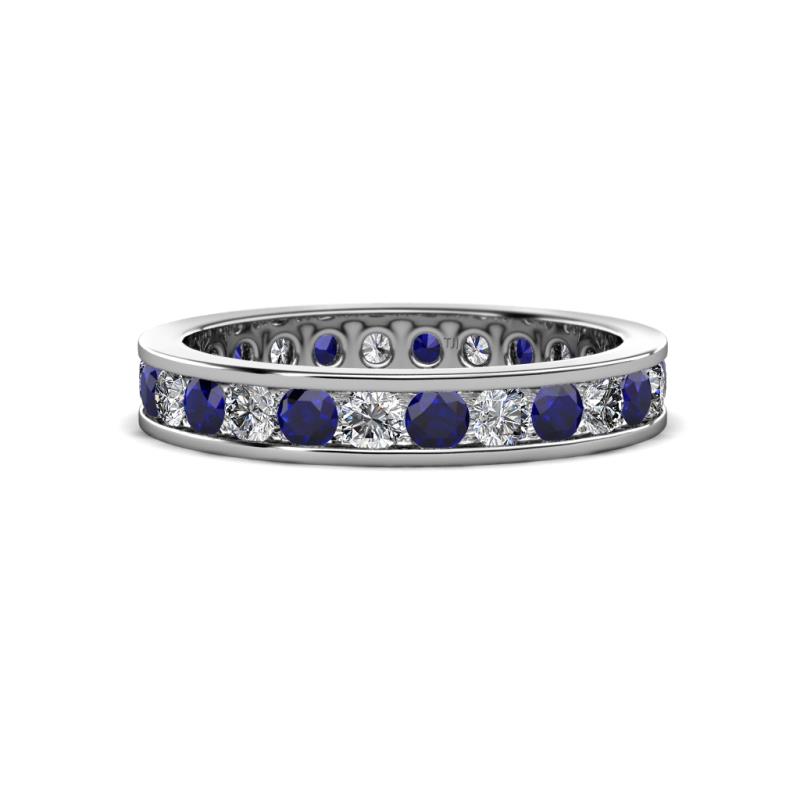 Celina 2.70 mm Round Blue Sapphire and Diamond Eternity Band 
