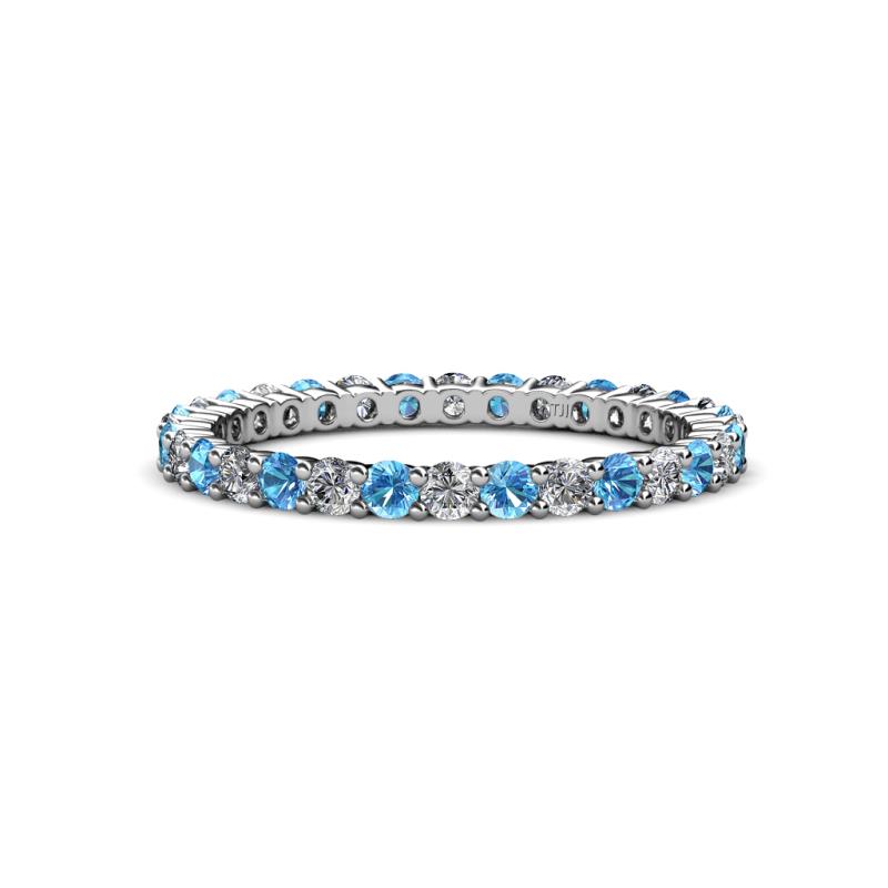 Joyce 2.30 mm Blue Topaz and Diamond Eternity Band 