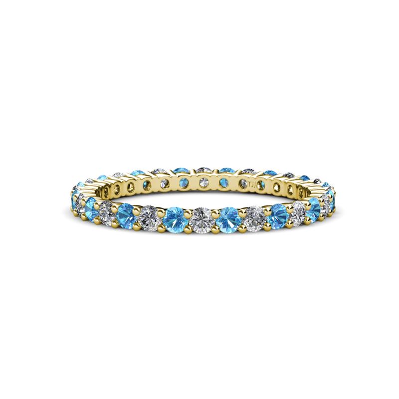 Joyce 2.30 mm Blue Topaz and Diamond Eternity Band 