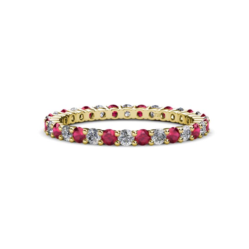 Joyce 2.30 mm Ruby and Diamond Eternity Band 