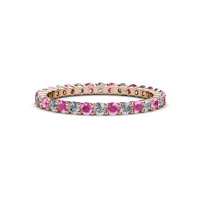 Joyce 2.30 mm Pink Sapphire and Diamond Eternity Band 