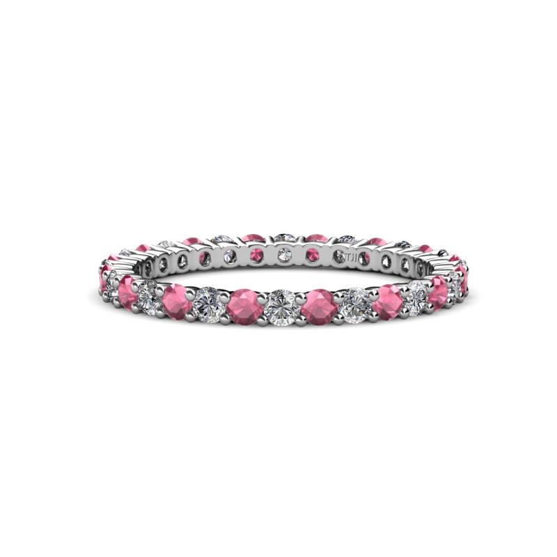 Joyce 2.30 mm Rhodolite Garnet and Diamond Eternity Band 