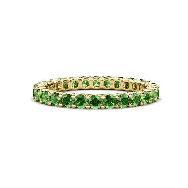 Joyce 2.70 mm Round Green Garnet Eternity Band 