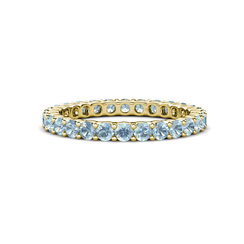 Joyce 2.70 mm Round Aquamarine Eternity Band 