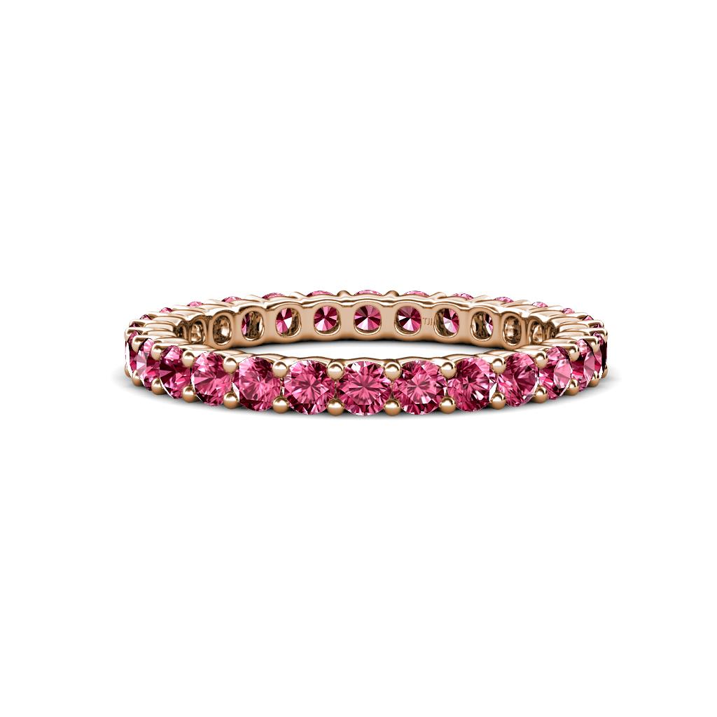 Joyce 2.70 mm Round Pink Tourmaline Eternity Band 