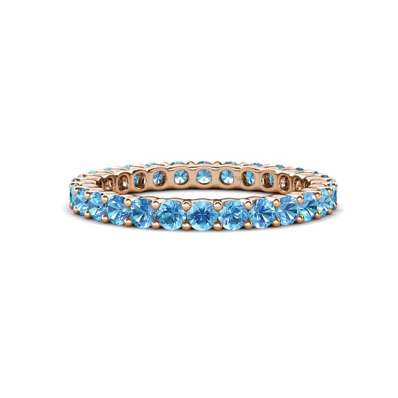 Joyce 2.70 mm Round Blue Topaz Eternity Band 