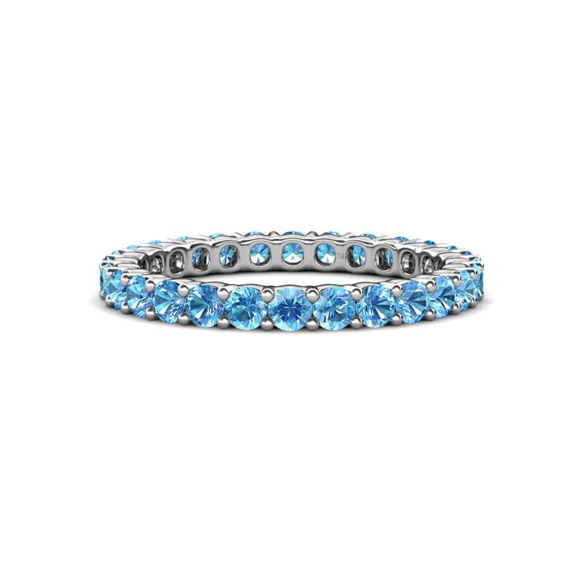 Joyce 2.70 mm Round Blue Topaz Eternity Band 