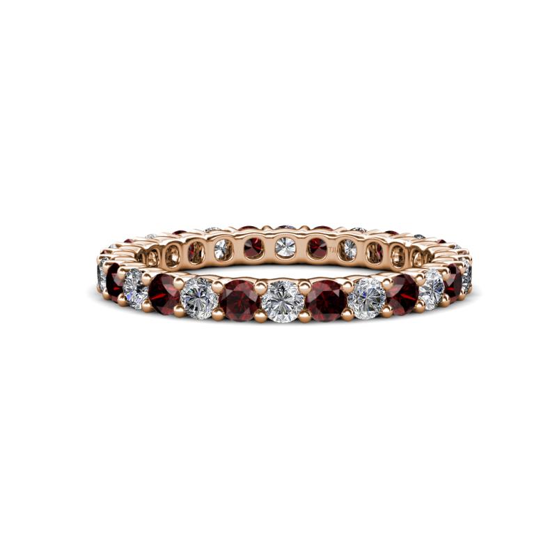 Joyce 2.70 mm Red Garnet and Diamond Eternity Band 
