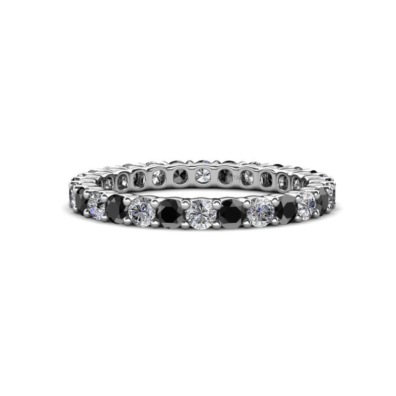Joyce 2.70 mm Black and White Diamond Eternity Band 