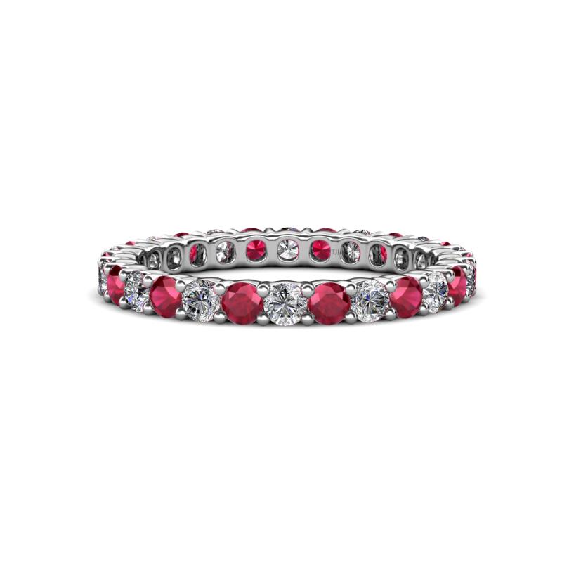 Joyce 2.70 mm Ruby and Diamond Eternity Band 