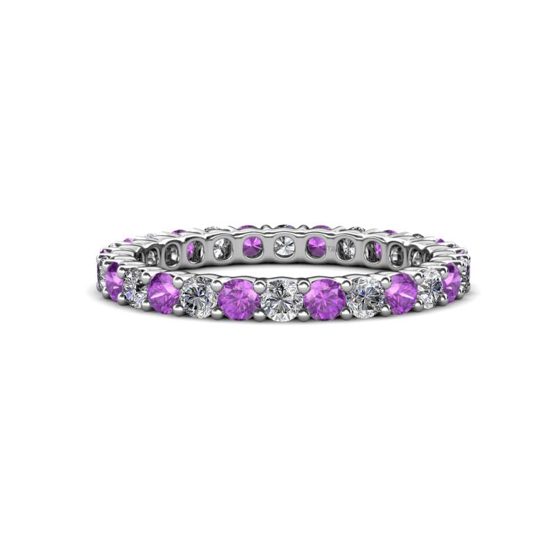 Joyce 2.70 mm Amethyst and Diamond Eternity Band 