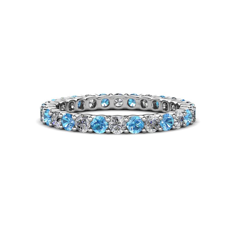 Joyce 2.70 mm Blue Topaz and Diamond Eternity Band 