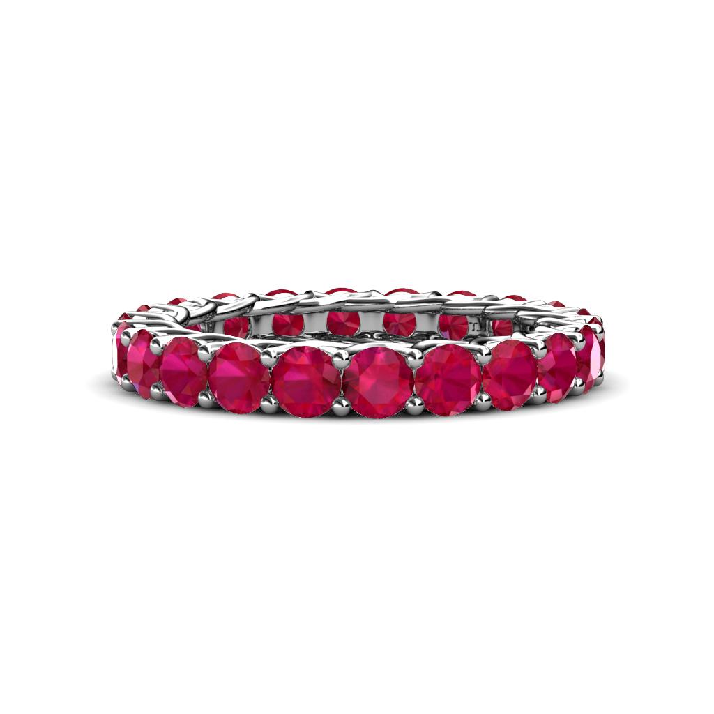Lucida 3.40 mm Round Ruby U Prong Eternity Band 