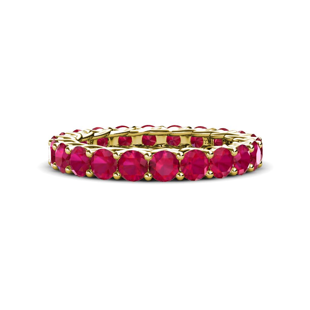 Lucida 3.40 mm Round Ruby U Prong Eternity Band 