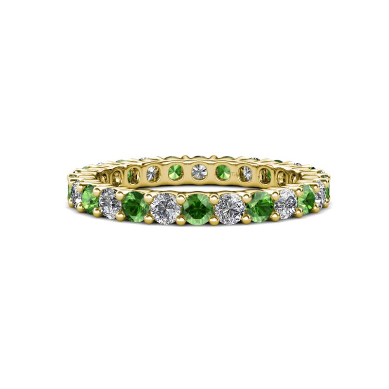 Joyce 3.00 mm Green Garnet and Diamond Eternity Band 