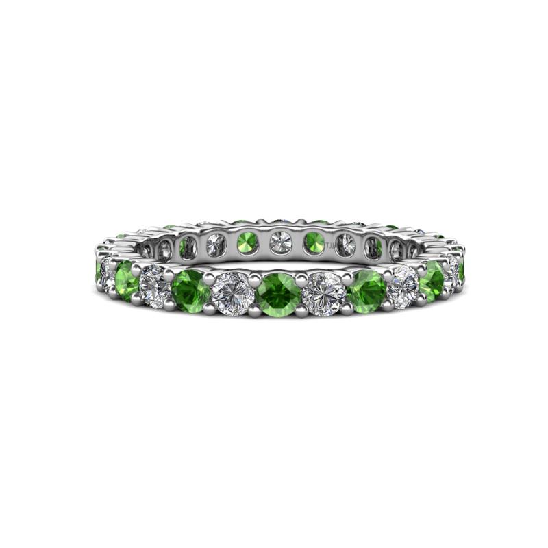 Joyce 3.00 mm Green Garnet and Diamond Eternity Band 