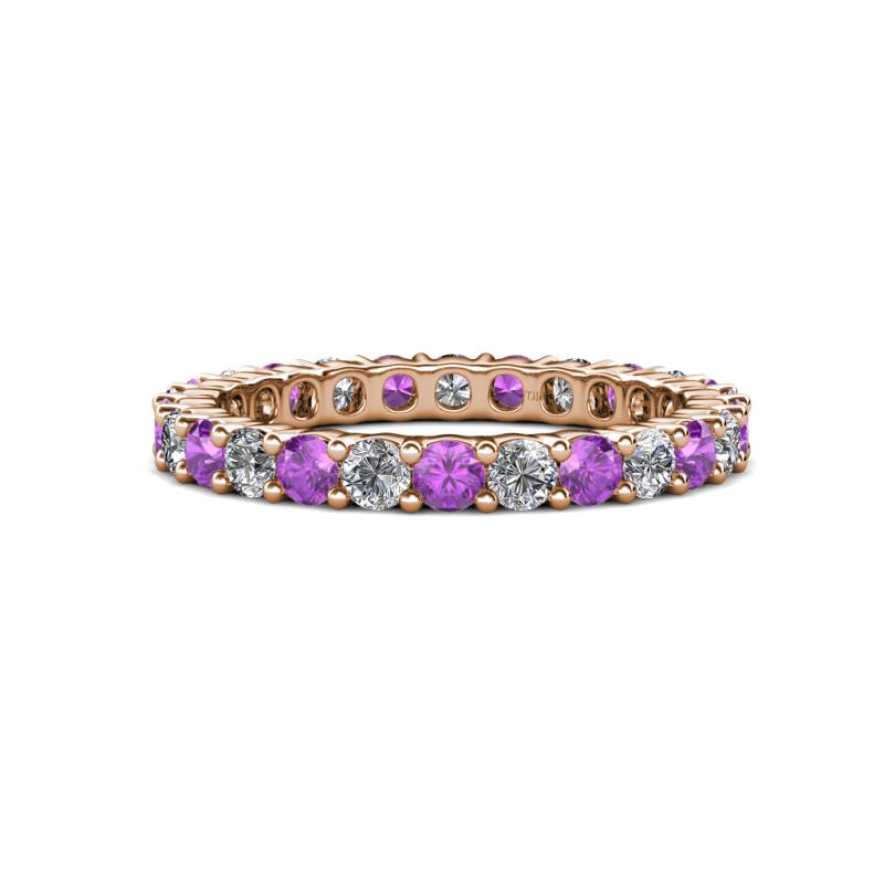 Joyce 3.00 mm Amethyst and Diamond Eternity Band 