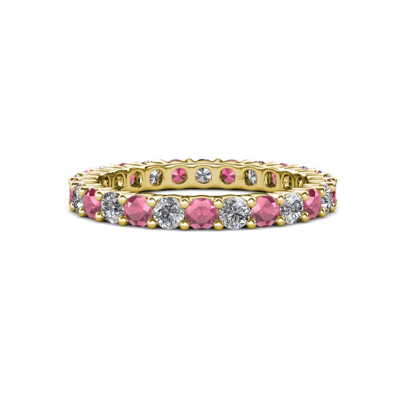 Joyce 3.00 mm Rhodolite Garnet and Diamond Eternity Band 