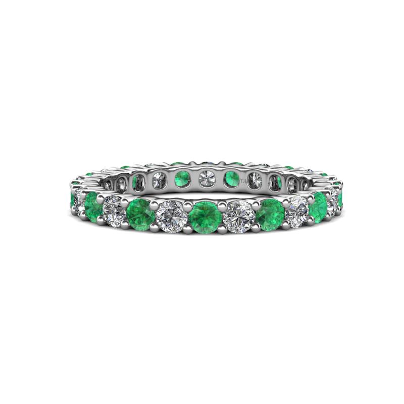 Joyce 3.00 mm Emerald and Diamond Eternity Band 
