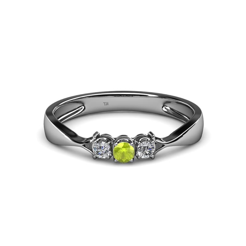 Rylai Peridot and Diamond Three Stone Engagement Ring 