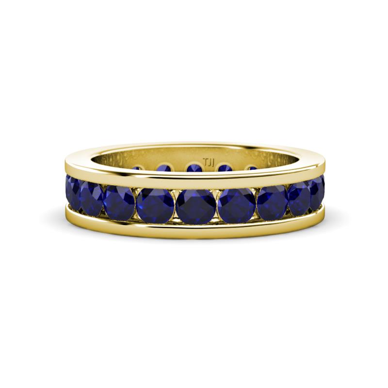 Celina 3.40 mm Round Blue Sapphire Eternity Band 
