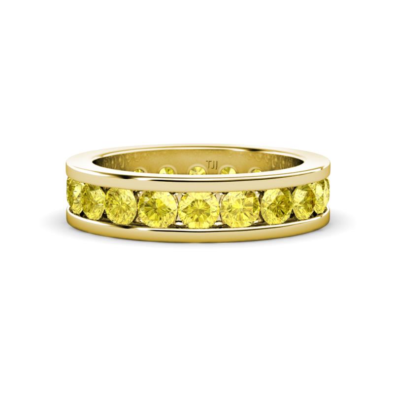 Celina 3.40 mm Round Yellow Sapphire Eternity Band 