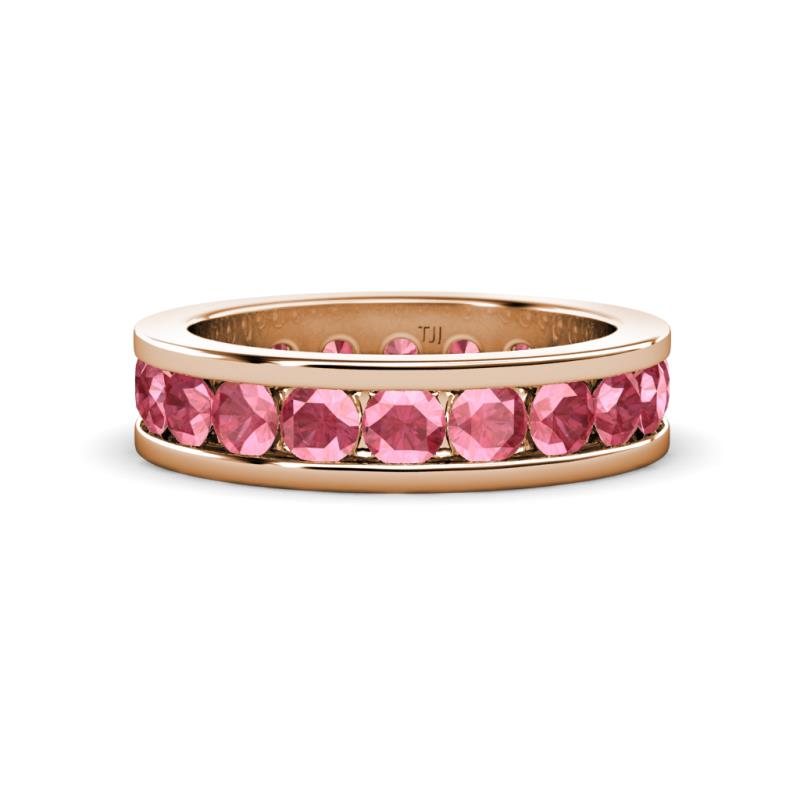 Celina 3.40 mm Round Pink Tourmaline Eternity Band 